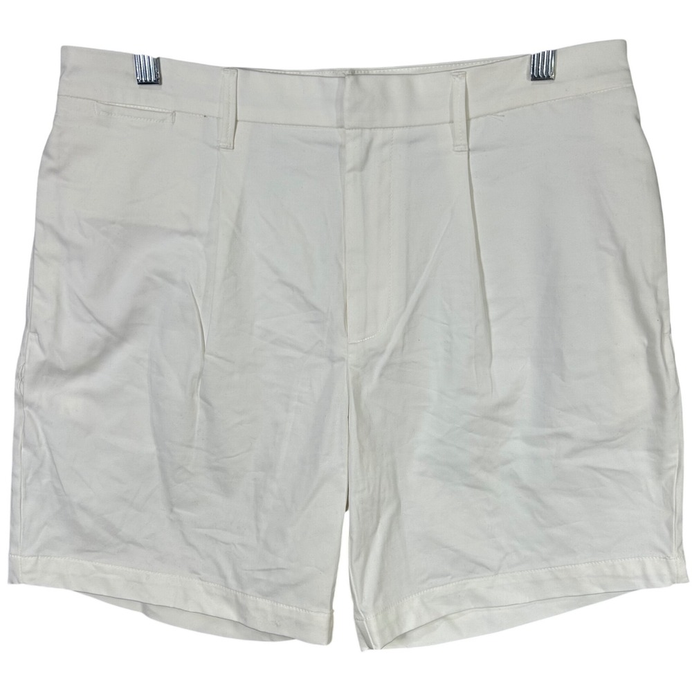Goodfellow & Co Mens White Pleated Short Size 32 Cotton Blend Casual NWT